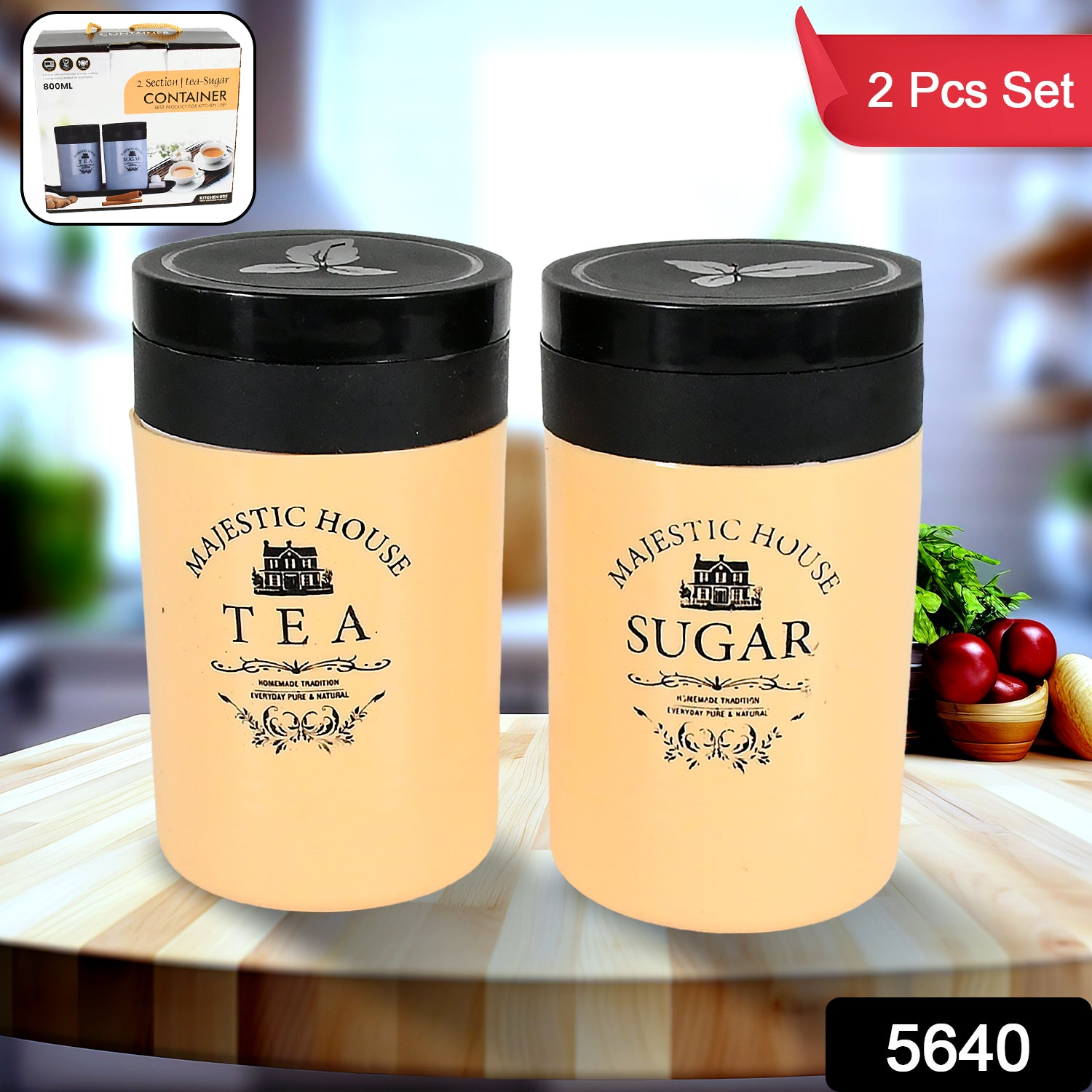 5640 Accurate Seal Tea Sugar Coffee Container Plastic Damru Shaped Tea Coffee Sugar Canisters Jar New Airtight Food Seal Containers For Salt Dry Fruit Grocery 2 Section (800 Ml Approx) 5640 Accurate Seal Tea Sugar Coffee Container Plastic Damru Shaped Tea Coffee Sugar Canisters Jar New Airtight Food Seal Containers For Salt Dry Fruit Grocery 2 Section (800 Ml Approx)